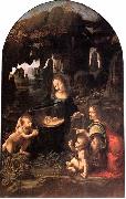 LEONARDO da Vinci Virgin of the Rocks oil painting on canvas